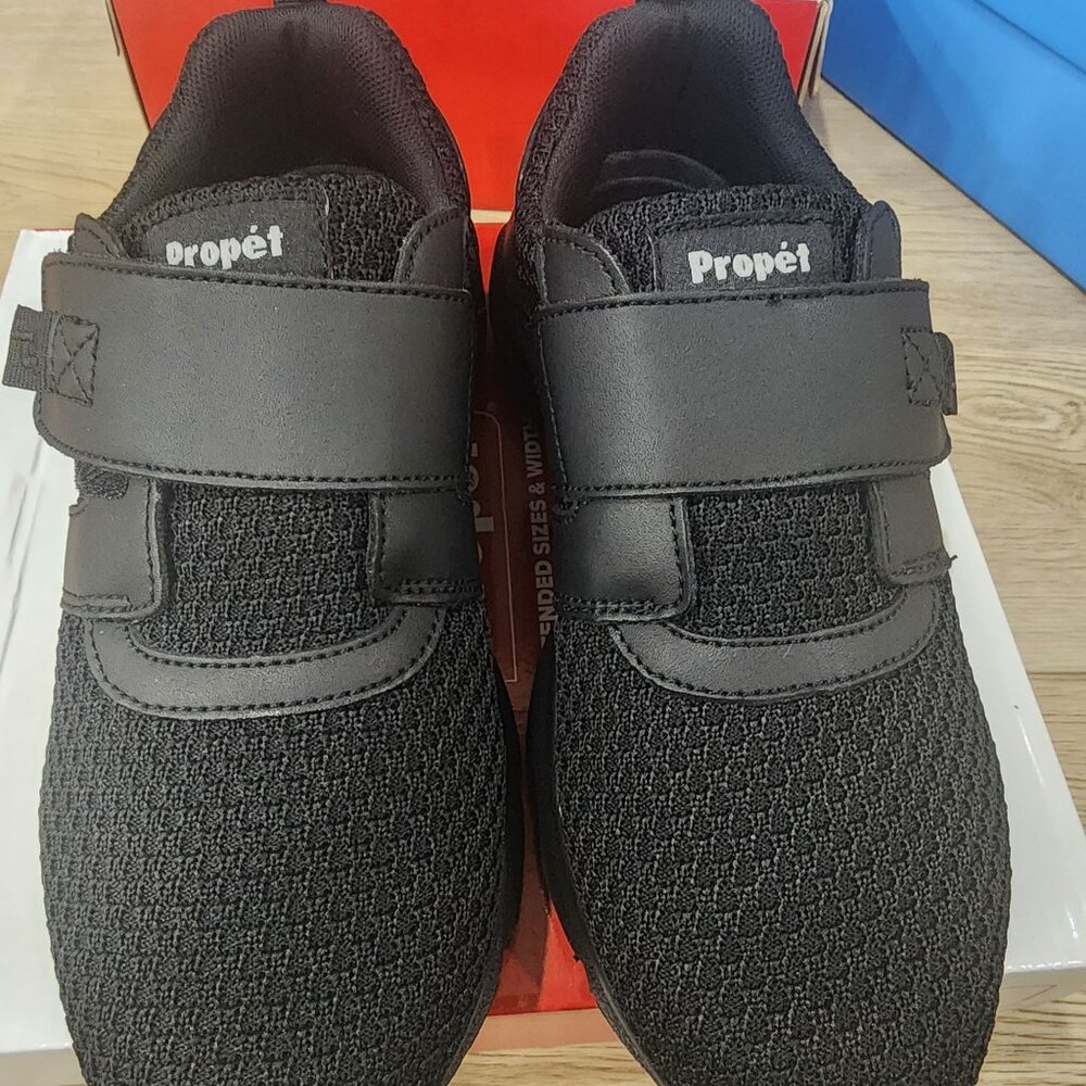 Propet Womens Stability X Strap Black Sneakers Man-Made Upper Lightwe - Picture 4 of 8